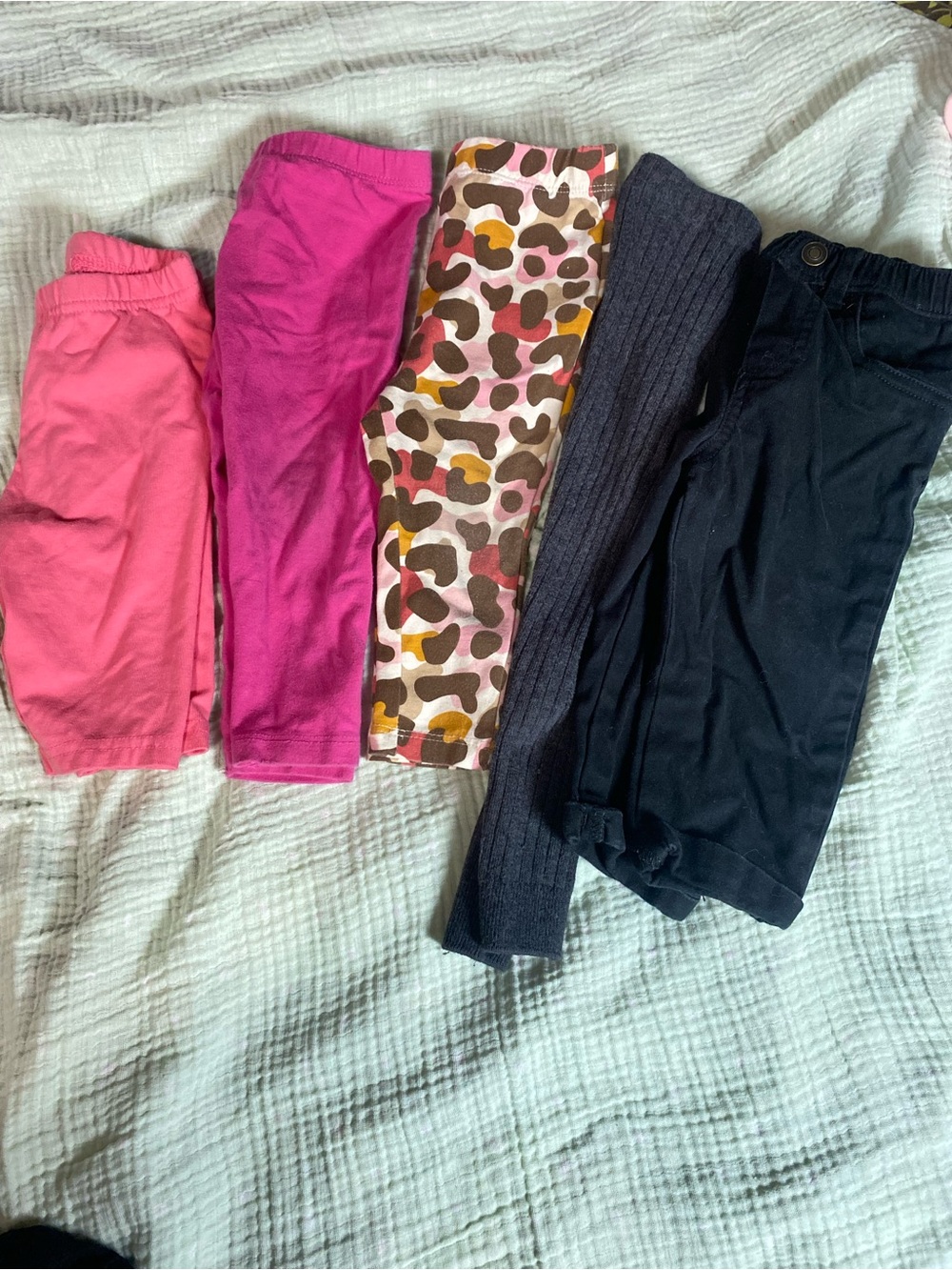 Girls Mixed Pink and Black Leggings Set 12 months